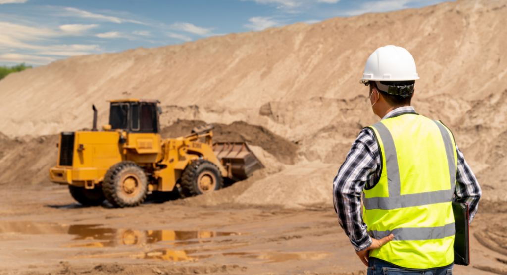 Engenheiro realizando acompanhamento de obras