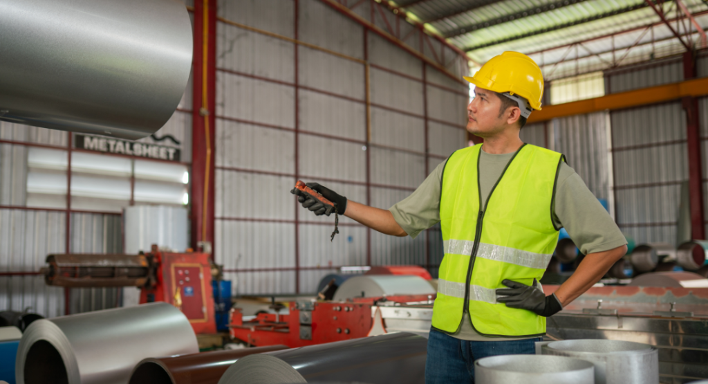 Engenheiro fazendo acompanhamento e fiscalização de obras