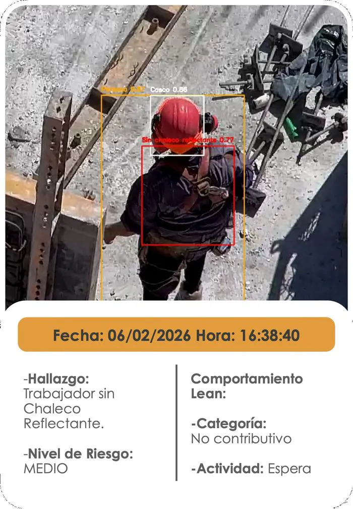 Hallazgo: trabajador sin chaleco reflectante